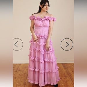 Lavender Ruffle Tiered Maxi Dress